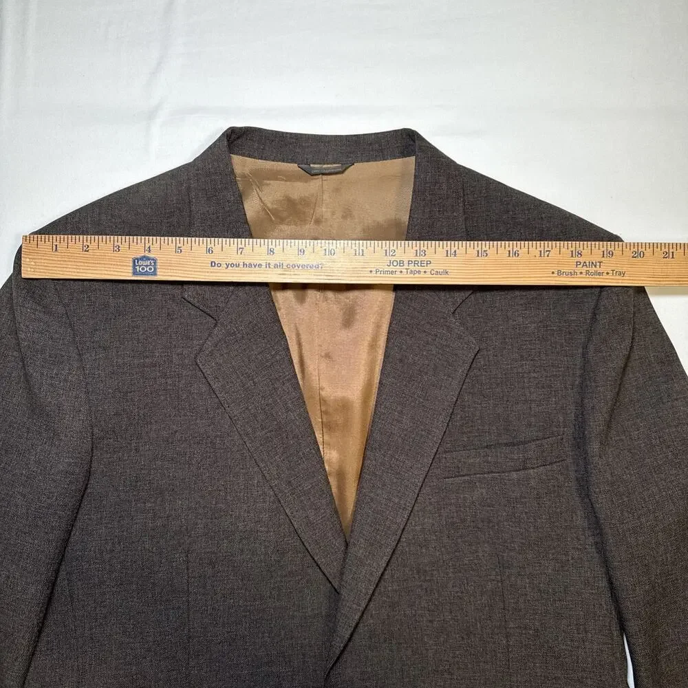 VTG Levis Sportswear 2-Button Action Suit Blazer Jacket Dark Brown Mens 44 R EUC